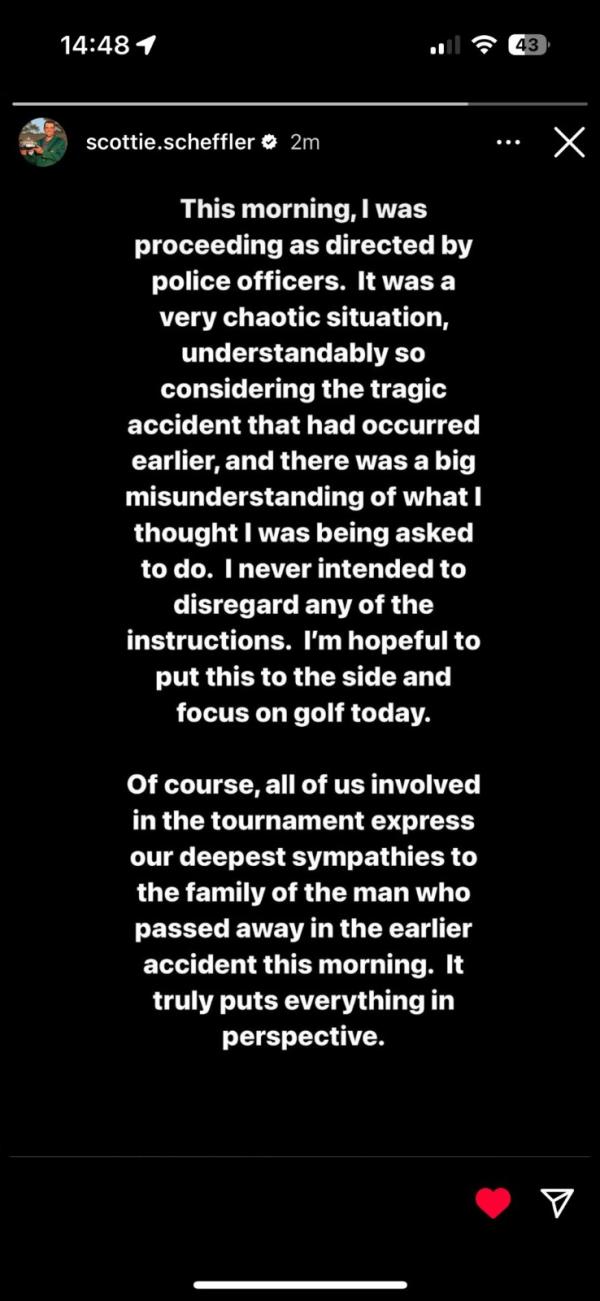 Scottie Scheffler's statement